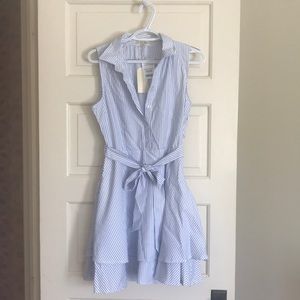 NEW blue and white striped sleeveless dress